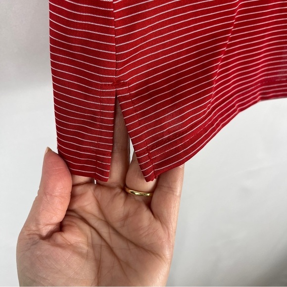 Antigua Women's Red White Stripe Pullover Quest Polo Shirt Traveler's Logo Small - Picture 7 of 9